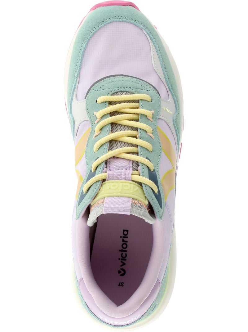Basket Basse Cuir Victoria Violet - Kiabi