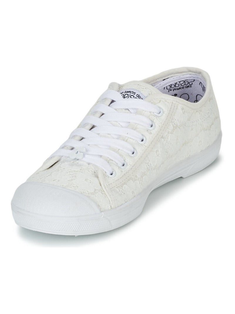 Basket Basse en Dentelle Pour Femme Blanc - Kiabi