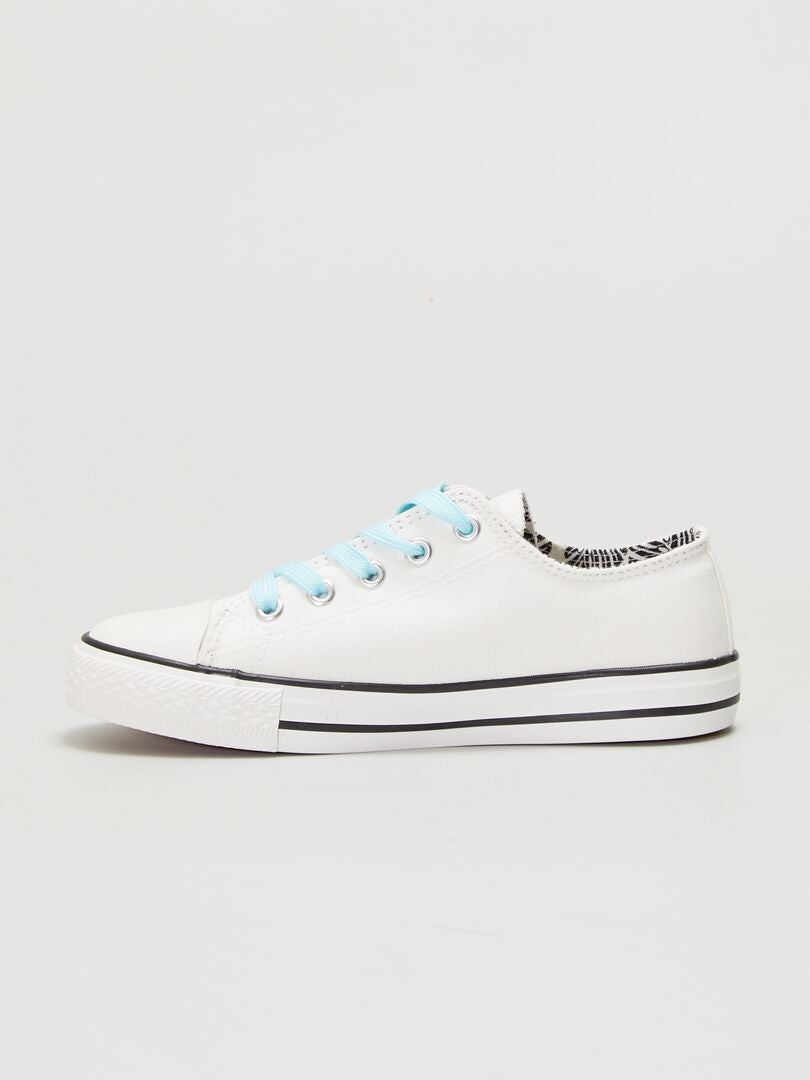 Basket basse en toile blanc - Kiabi