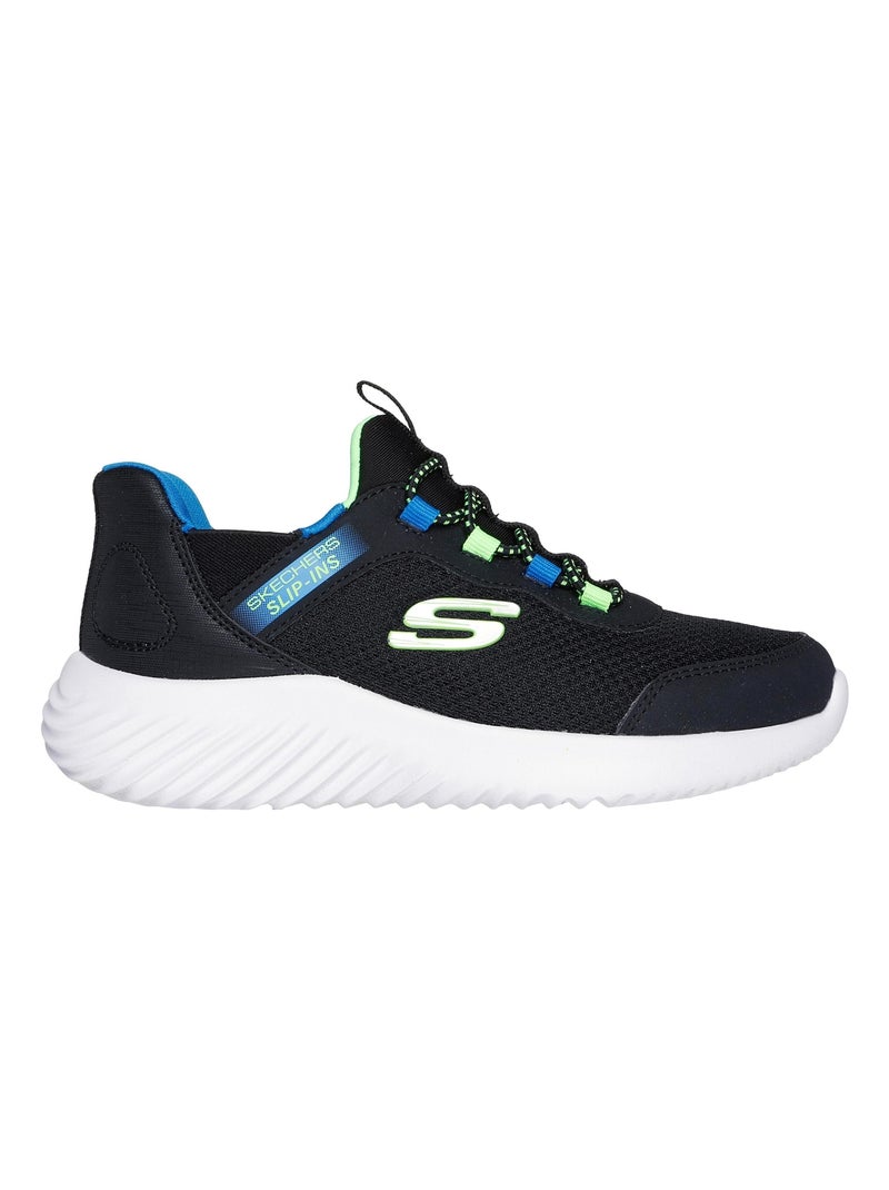 Basket Basse Enfant à Lacets Skechers Bounder Brisk Burst Noir Noir - Kiabi