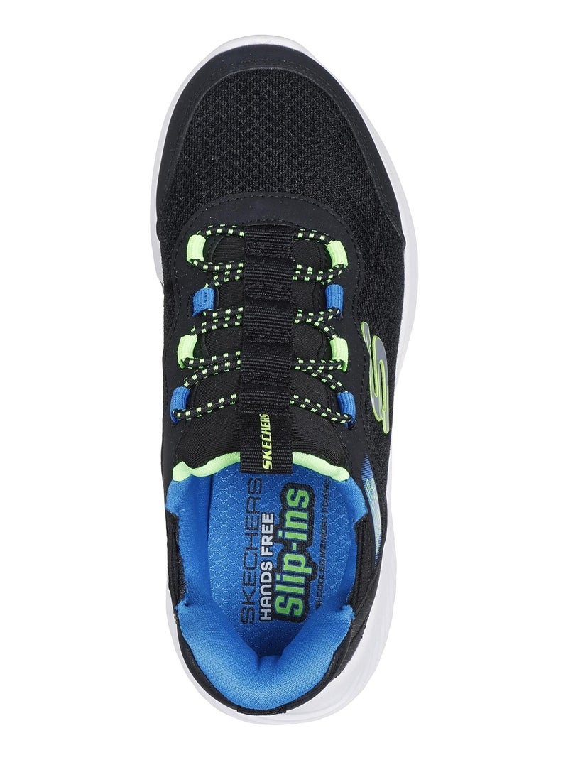 Basket Basse Enfant à Lacets Skechers Bounder Brisk Burst Noir Noir - Kiabi