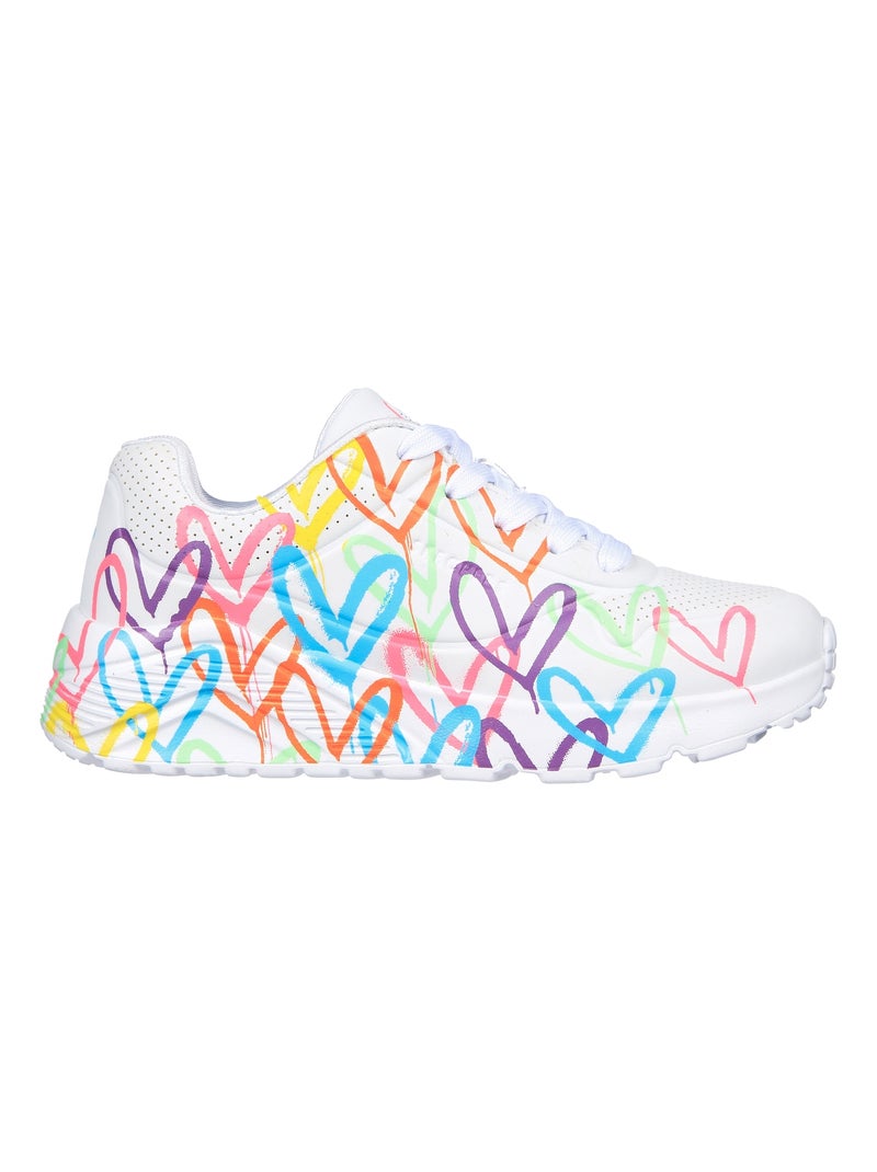 Basket Basse Enfant à Lacets Skechers Spread The Love Blanc - Kiabi