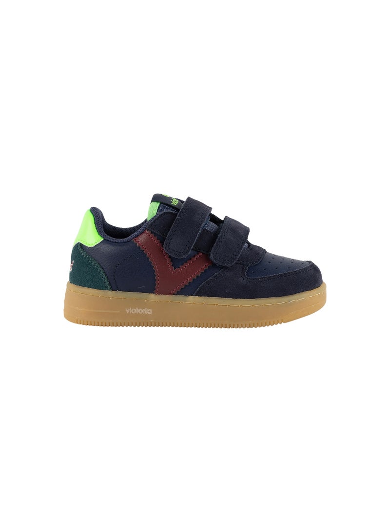 Basket Basse Enfant Cuir Victoria Time Bleu marine - Kiabi