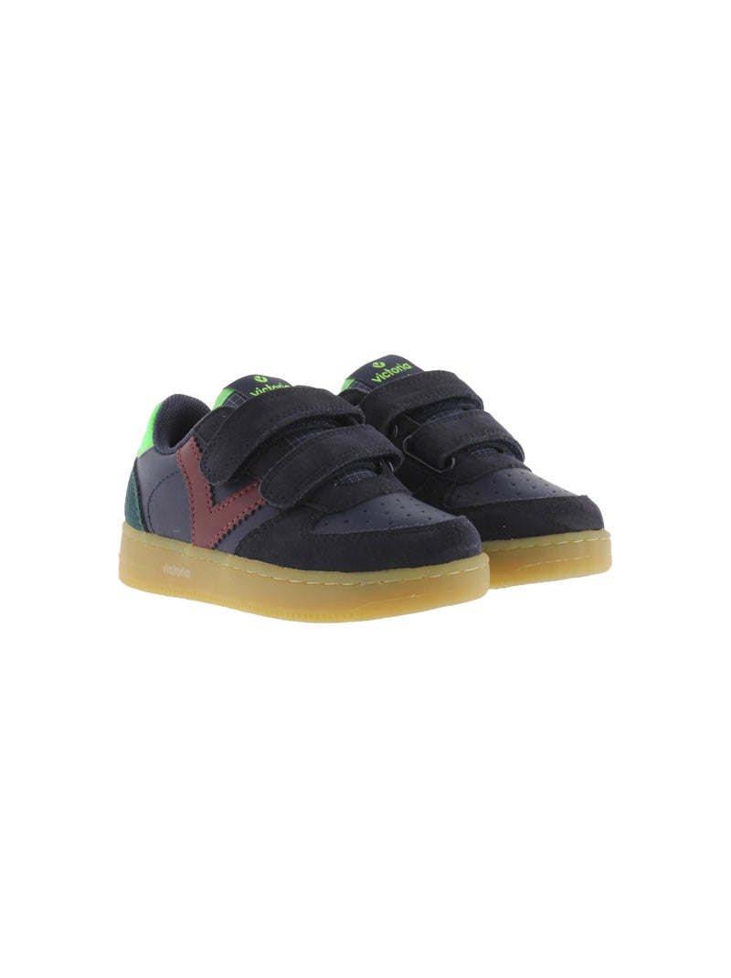 Basket Basse Enfant Cuir Victoria Time Bleu marine - Kiabi