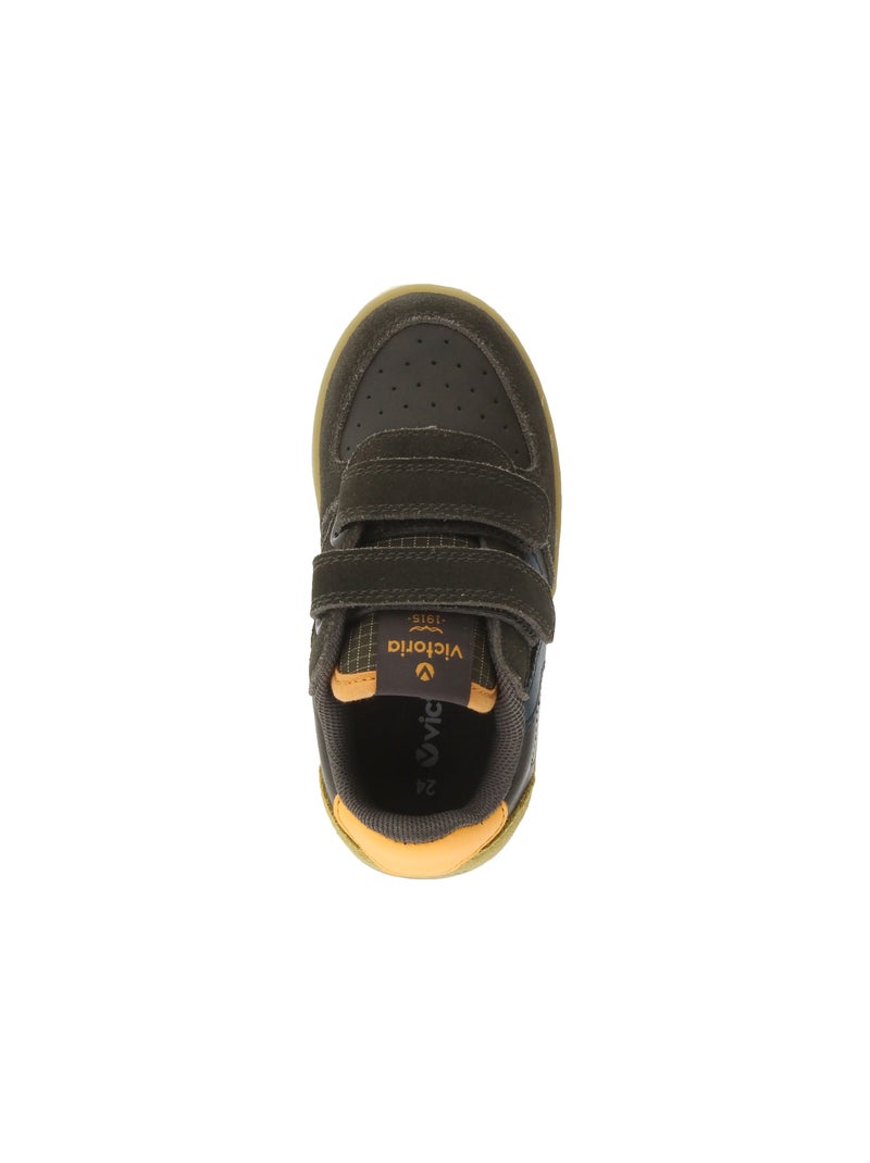 Basket Basse Enfant Cuir Victoria Time Kaki - Kiabi