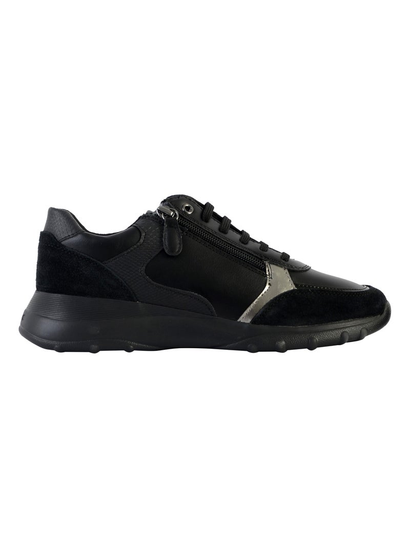 Basket Basse Geox Cuir Alleniee Noir - Kiabi