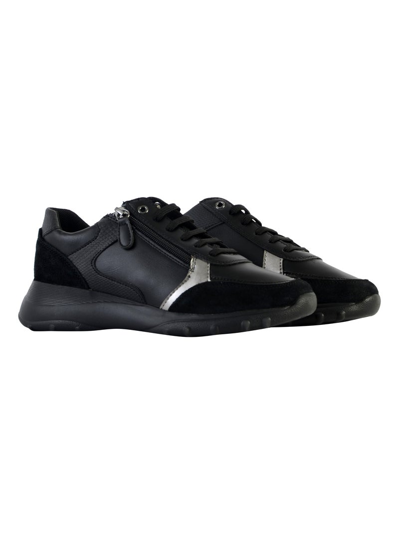 Basket Basse Geox Cuir Alleniee Noir - Kiabi