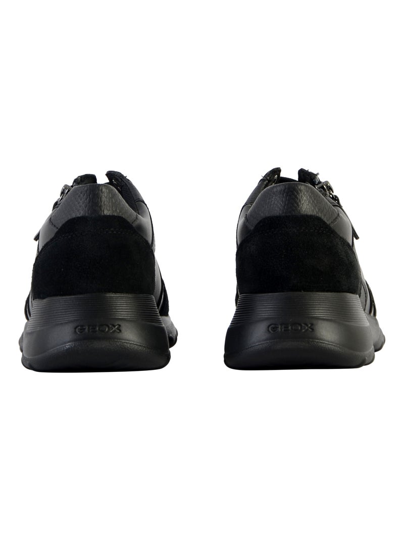 Basket Basse Geox Cuir Alleniee Noir - Kiabi