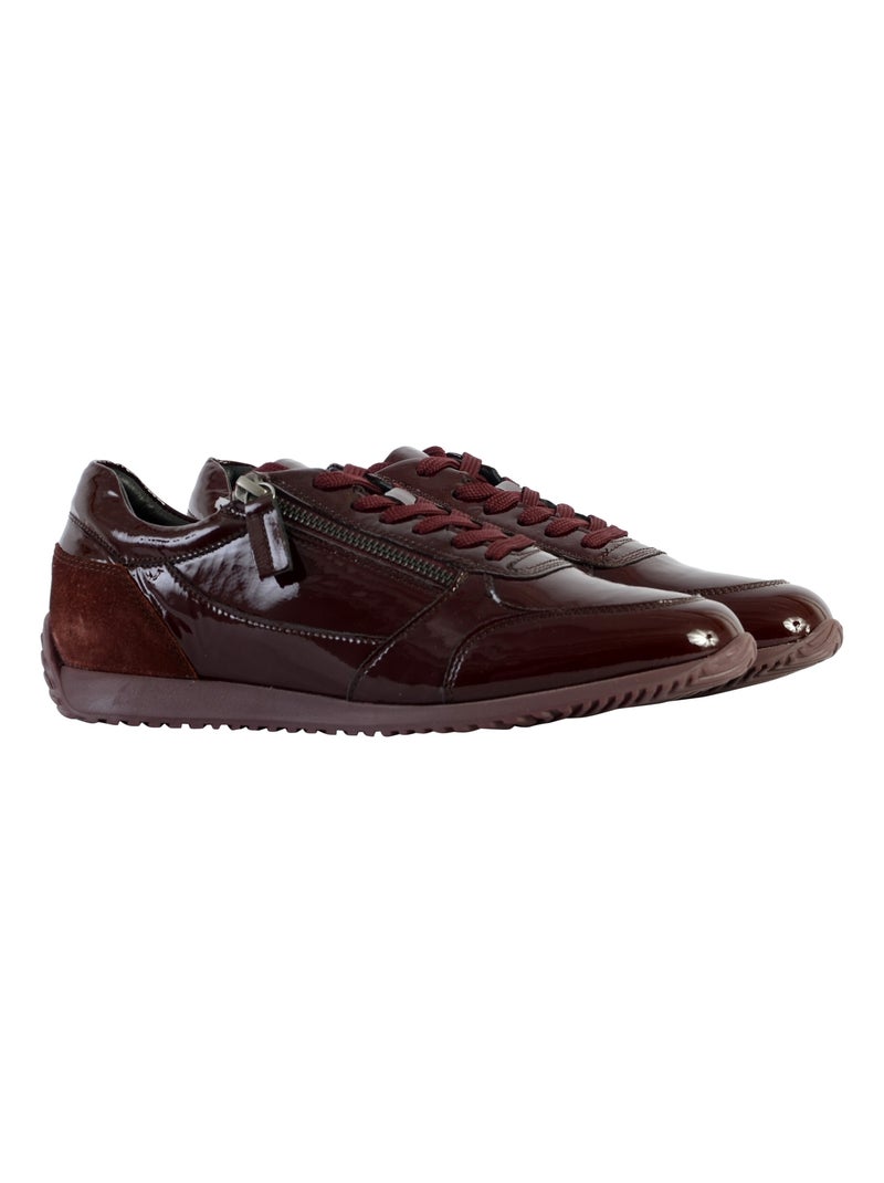 Basket Basse Geox Cuir Calithe Rouge - Kiabi
