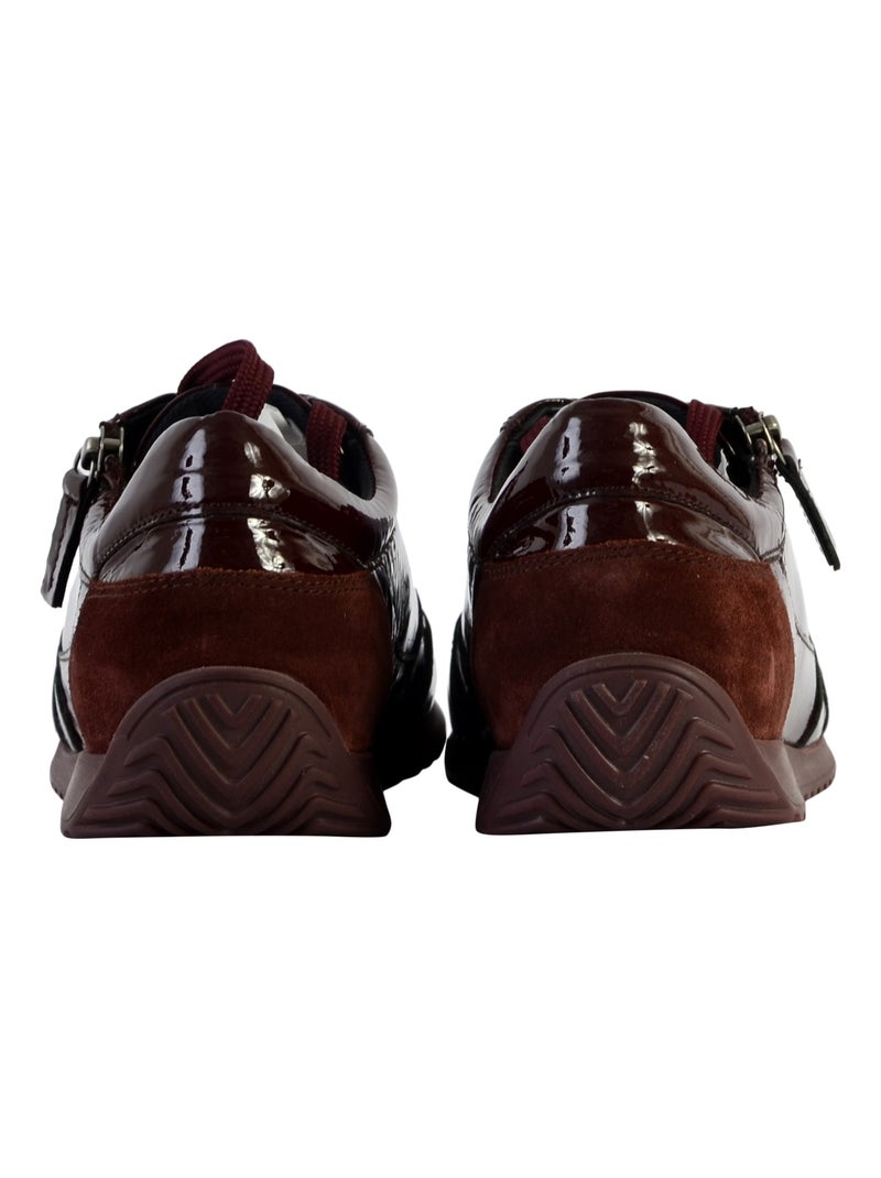 Basket Basse Geox Cuir Calithe Rouge - Kiabi