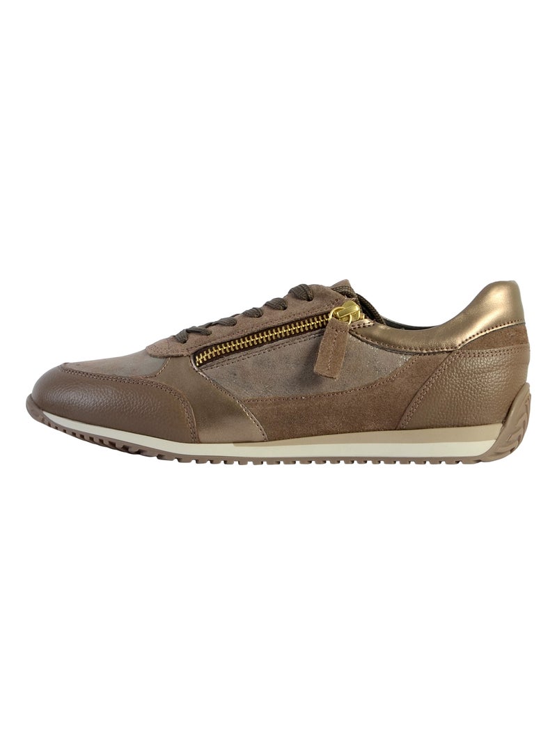 Basket Basse Geox Cuir Calithe Suede+SHI Taupe - Kiabi