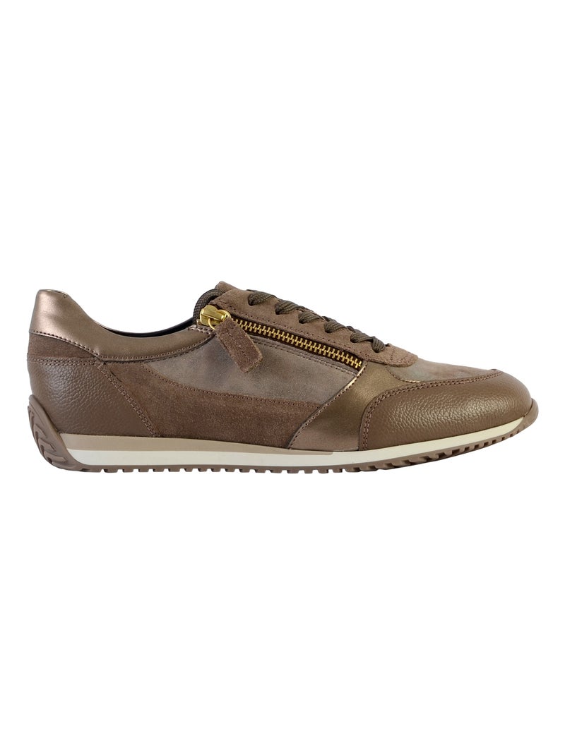 Basket Basse Geox Cuir Calithe Suede+SHI Taupe - Kiabi