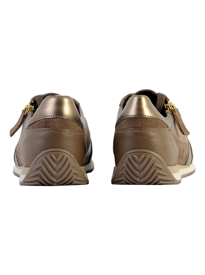 Basket Basse Geox Cuir Calithe Suede+SHI Taupe - Kiabi