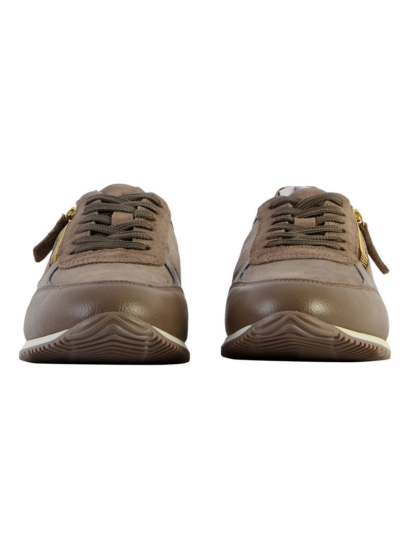 Basket Basse Geox Cuir Calithe Suede+SHI Taupe - Kiabi