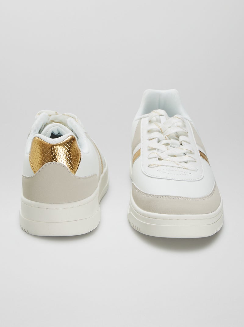 Basket basses en simili Blanc - Kiabi