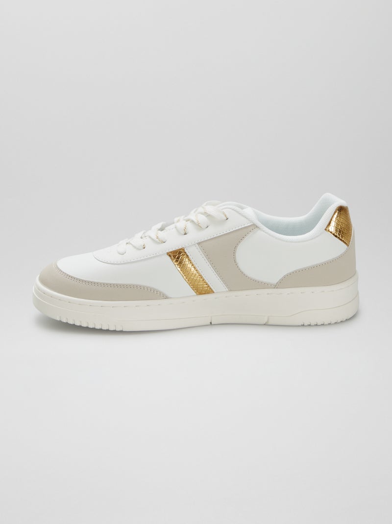 Basket basses en simili Blanc - Kiabi
