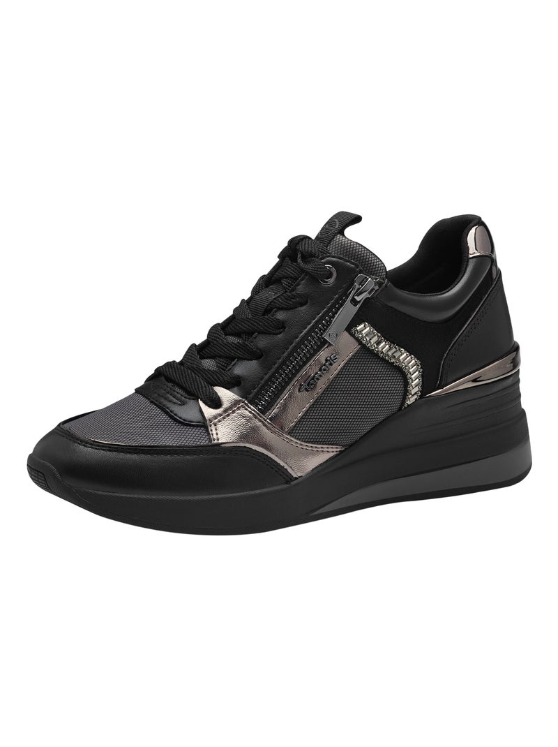Basket Compensé Cuir Tamaris gris anthracite - Kiabi