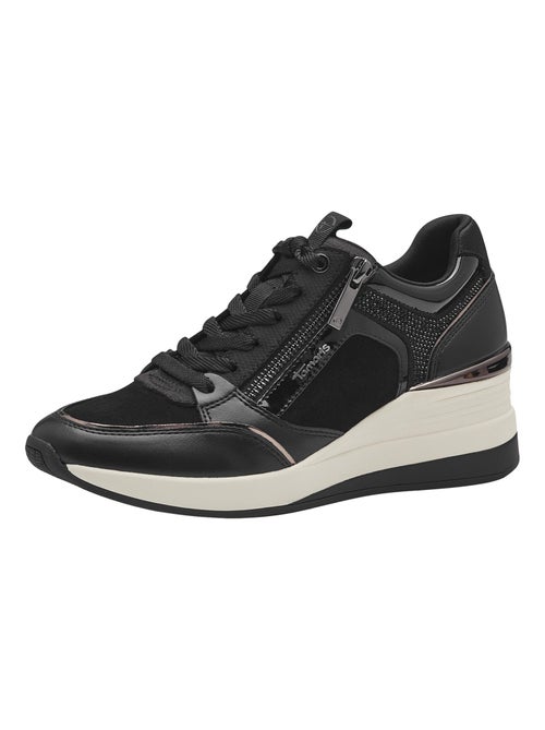 Basket Compensé Cuir Tamaris - Kiabi Basket Compensé Cuir Tamaris - Kiabi