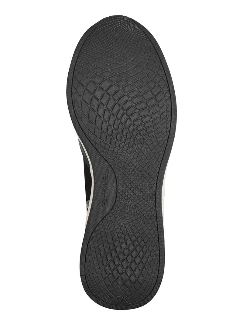 Basket Compensé Cuir Tamaris Noir - Kiabi