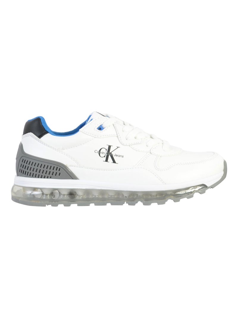 Basket Cuir Calvin Klein Jeans Juniors Low Cut Lace-up Blanc - Kiabi