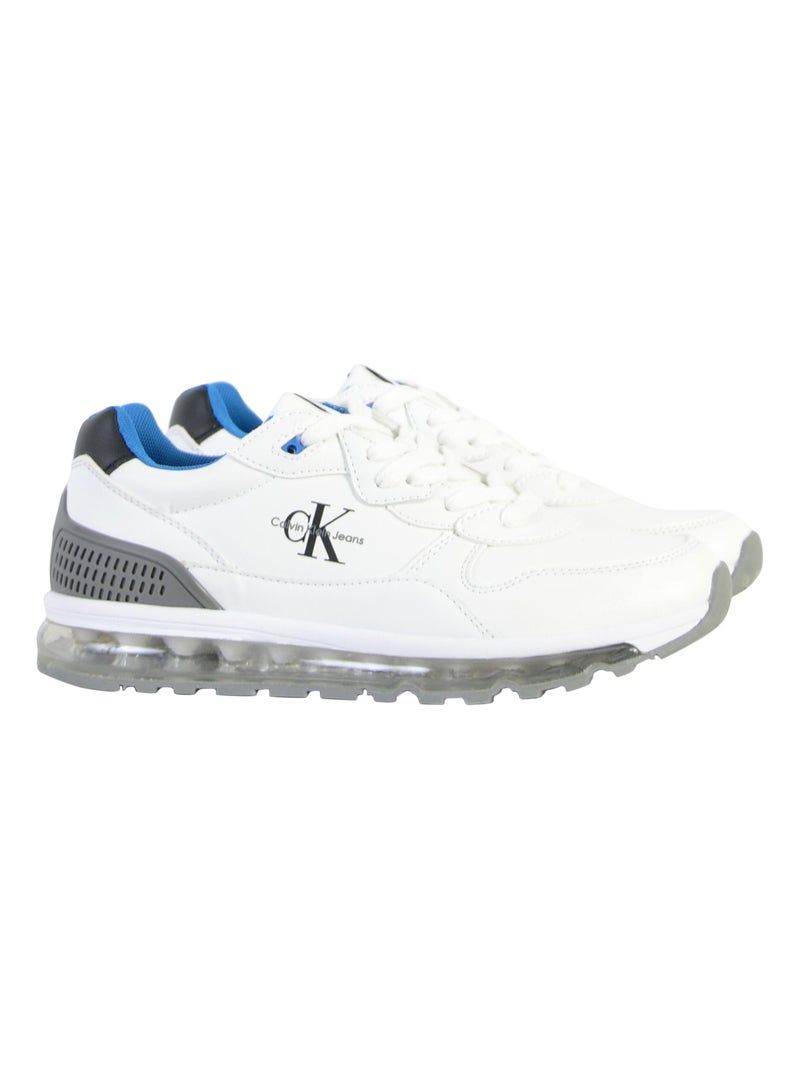 Basket Cuir Calvin Klein Jeans Juniors Low Cut Lace-up Blanc - Kiabi