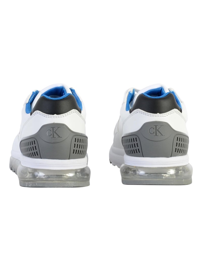 Basket Cuir Calvin Klein Jeans Juniors Low Cut Lace-up Blanc - Kiabi
