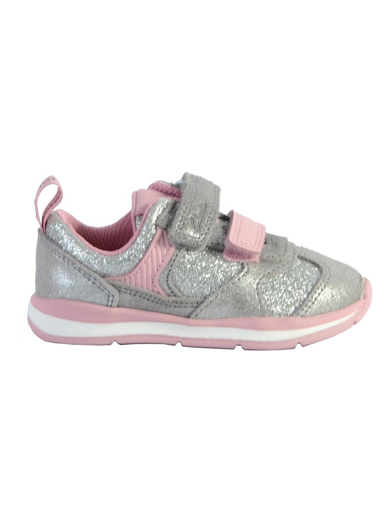 Basket Cuir Clarks Enfant Ferris Run Gris métalique - Kiabi