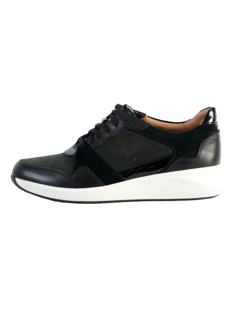 Basket Cuir Clarks Un Rio Run Noir - Kiabi