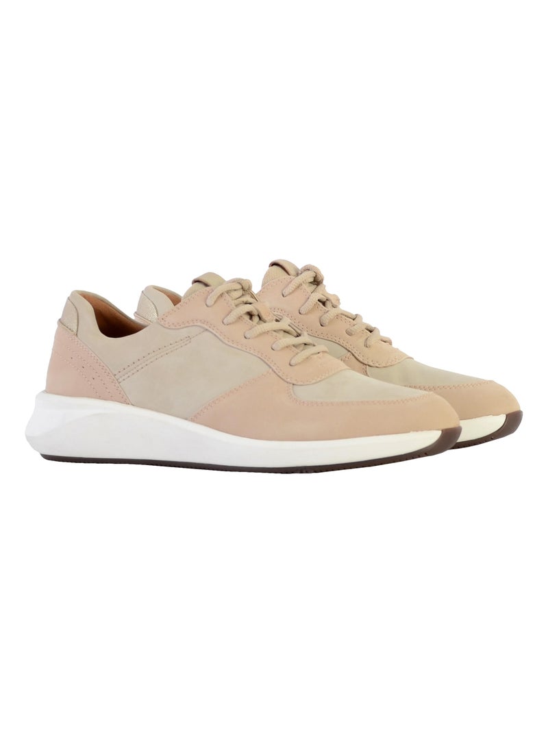 Basket cuir Clarks Un Rio Sprint Beige - Kiabi