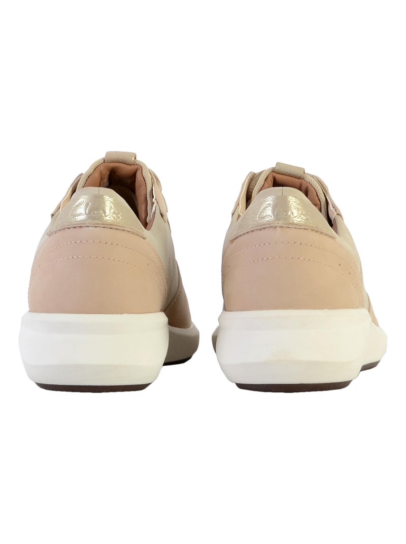 Basket cuir Clarks Un Rio Sprint Beige - Kiabi