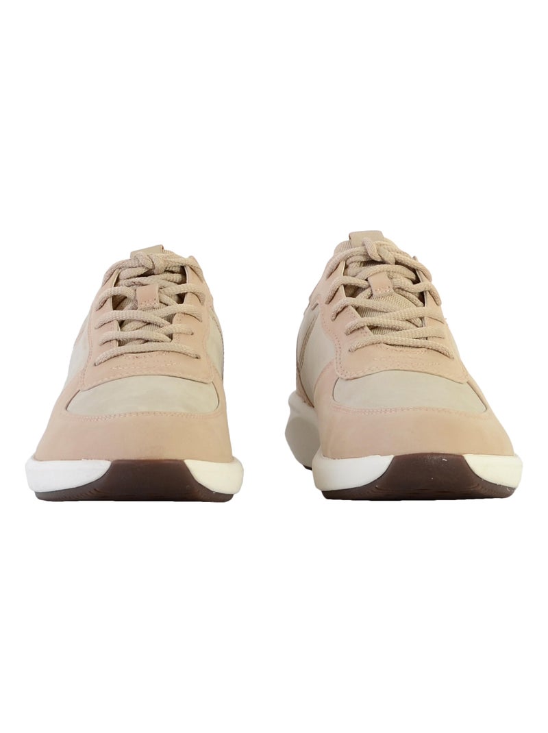 Basket cuir Clarks Un Rio Sprint Beige - Kiabi