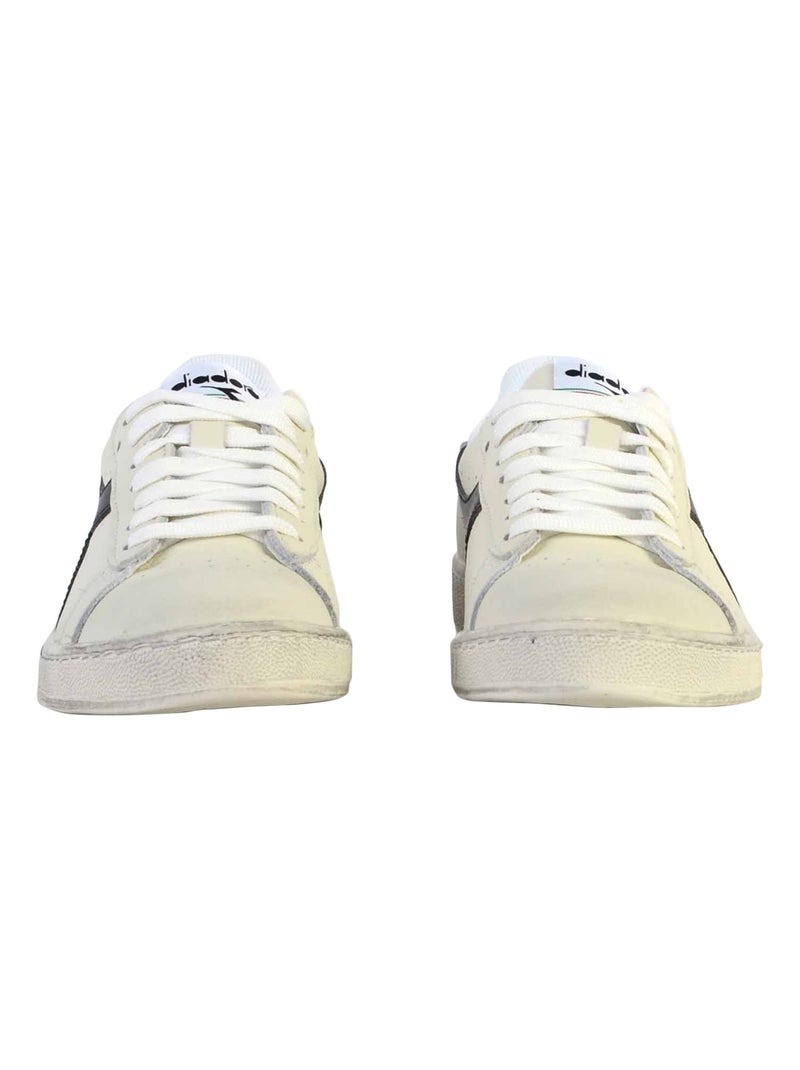 Basket Cuir Diadora Game L Low Waxed Unisex Blanc Noir - Kiabi
