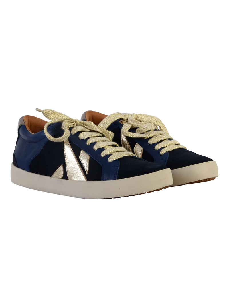 Basket Cuir Emilie Karston Sassy Bleu marine - Kiabi