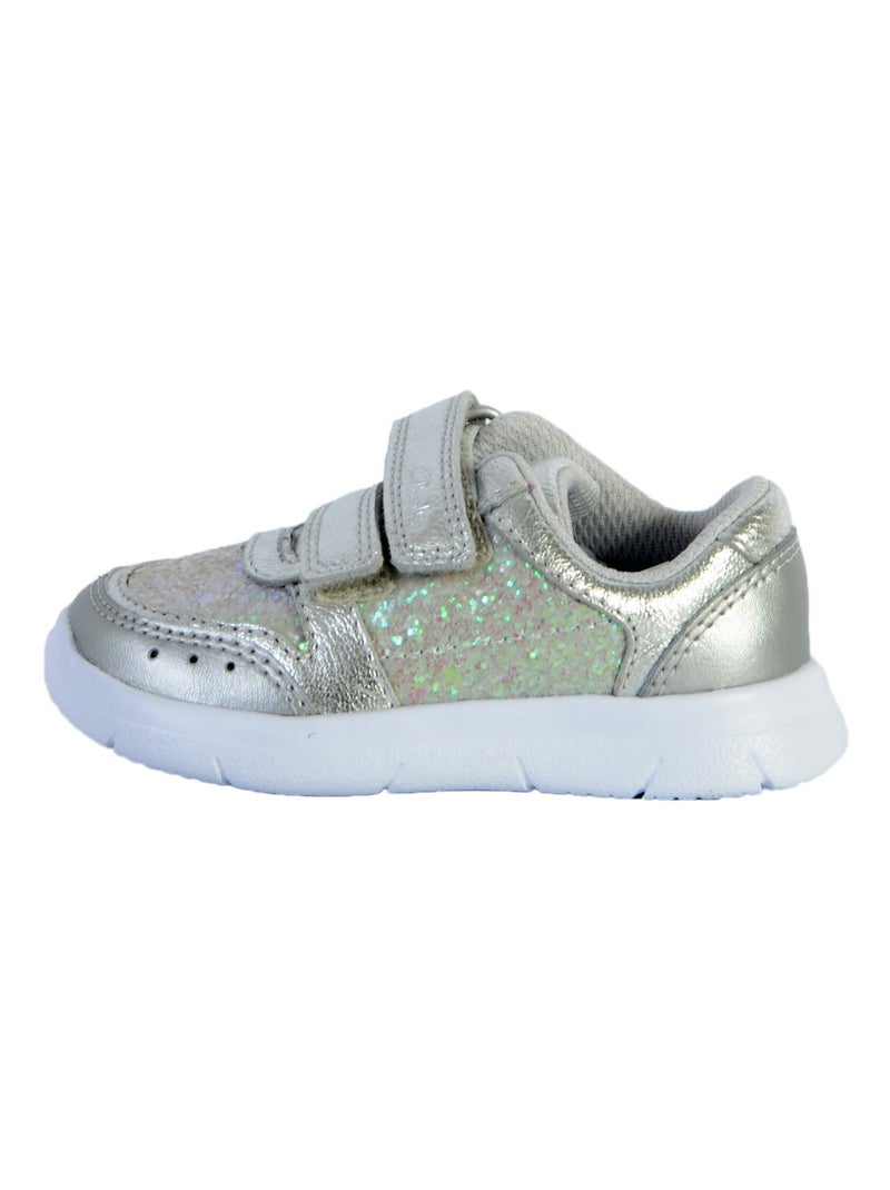Basket Cuir Enfant Clarks Ath Sonar Argent - Kiabi