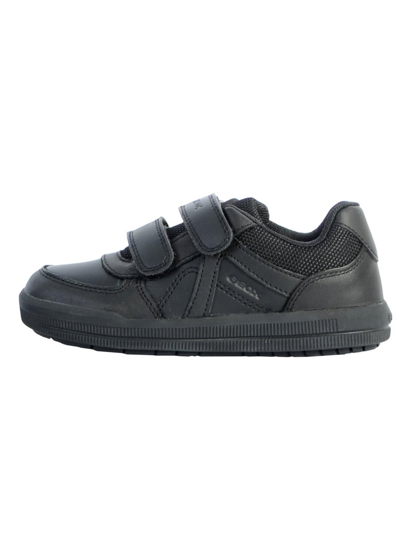 Basket Cuir Enfant Garçons Geox Arzach Noir - Kiabi