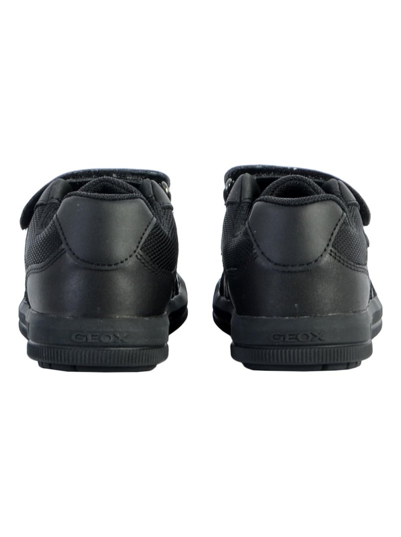 Basket Cuir Enfant Garçons Geox Arzach Noir - Kiabi