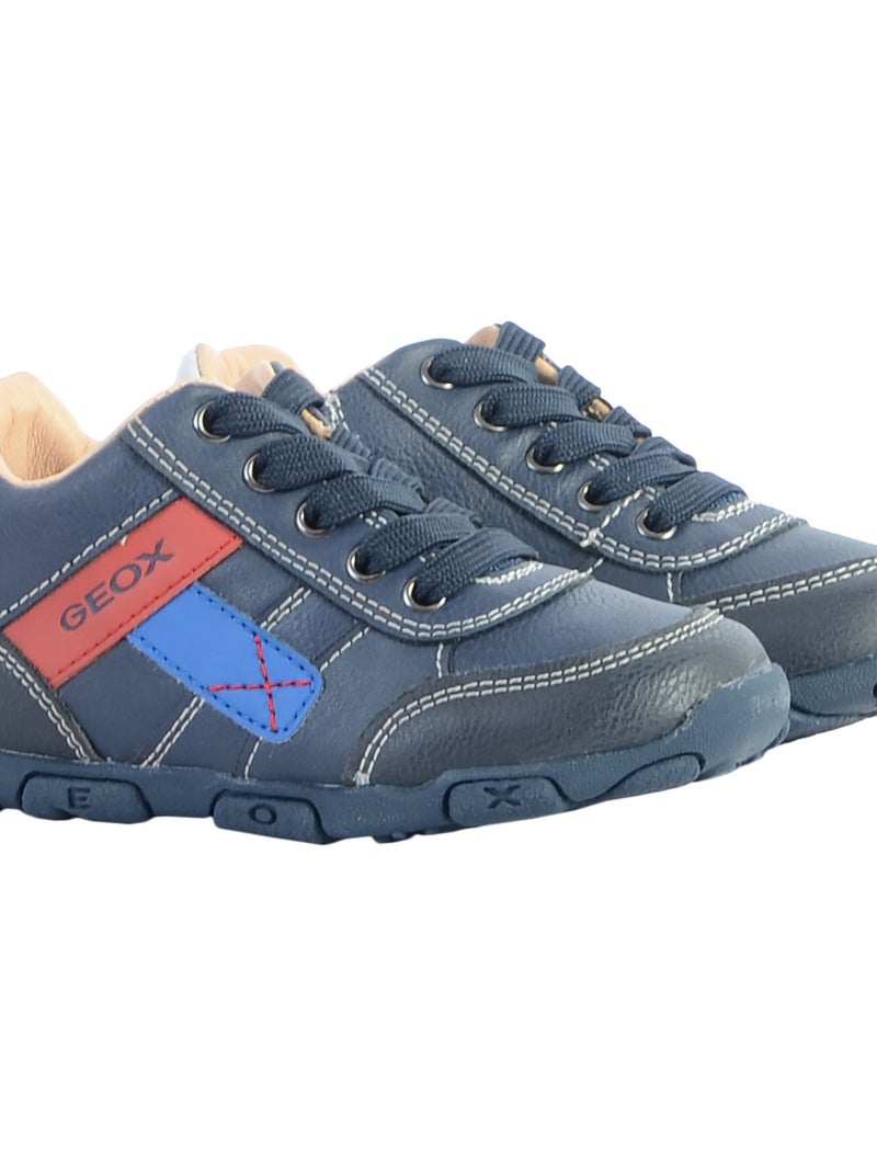 Basket Cuir Enfant Garçons Geox Balu Bleu - Kiabi