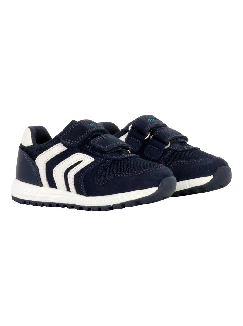 Basket Cuir Enfant Geox Alben Bleu - Kiabi