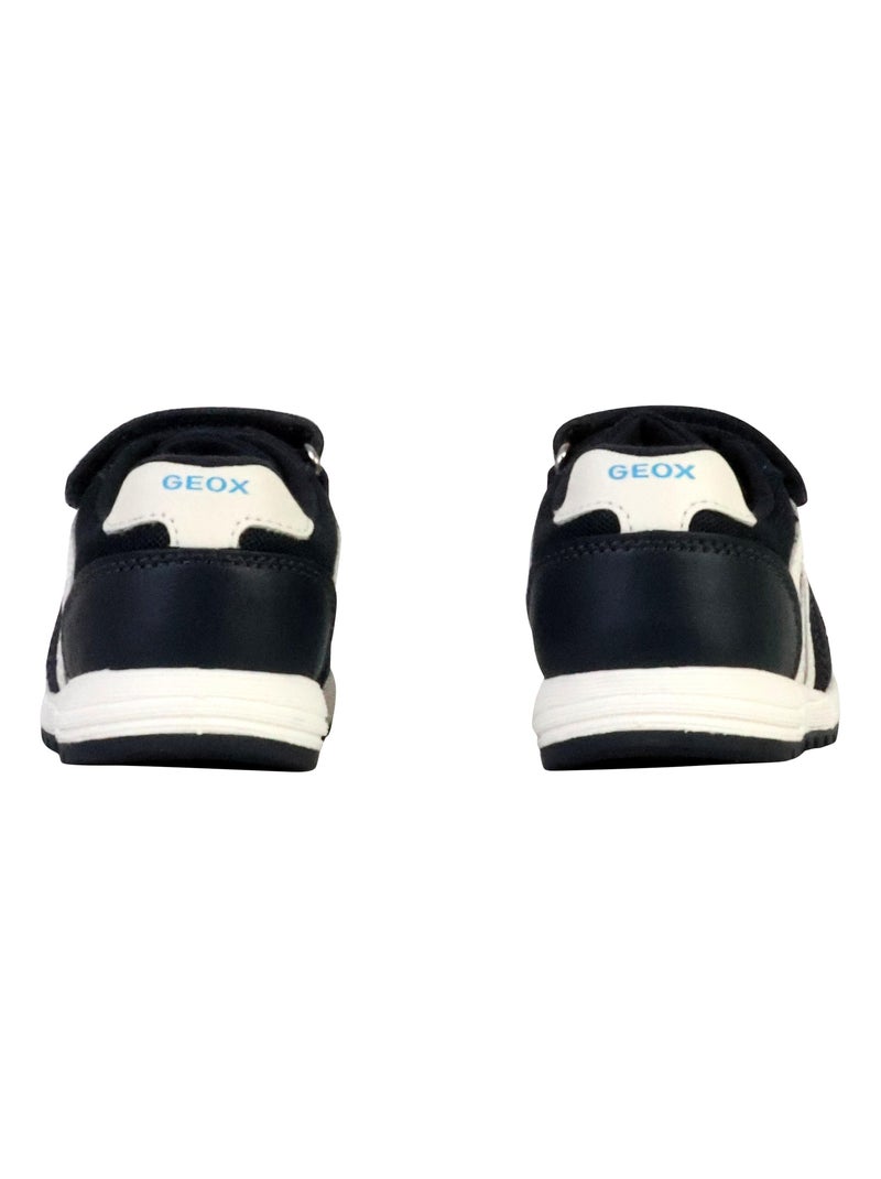 Basket Cuir Enfant Geox Alben Bleu - Kiabi