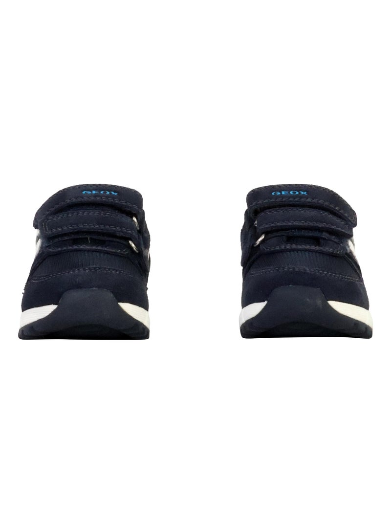 Basket Cuir Enfant Geox Alben Bleu - Kiabi