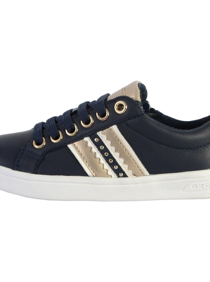 Basket Cuir Enfant Geox Drock Bleu - Kiabi