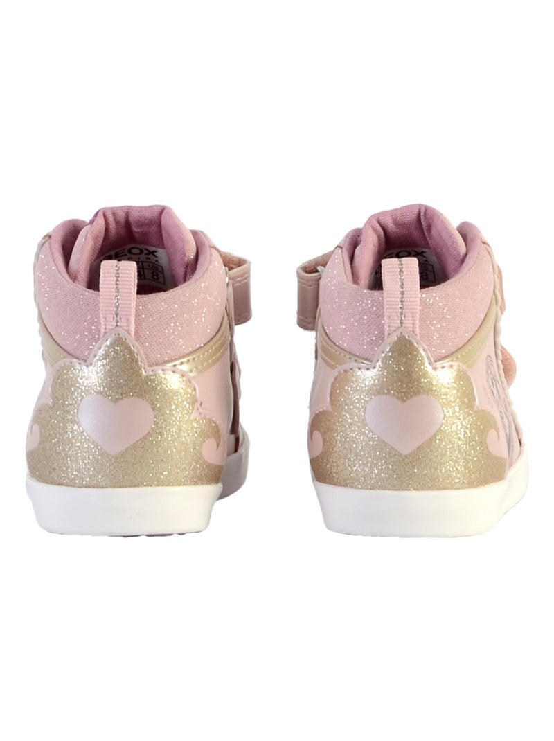 Basket Cuir Enfant Geox Kilwi Rose - Kiabi
