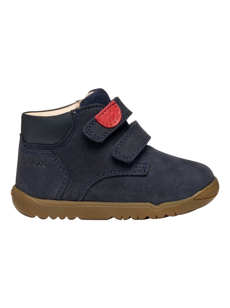 Basket Cuir Enfant Geox Macchia Bleu - Kiabi