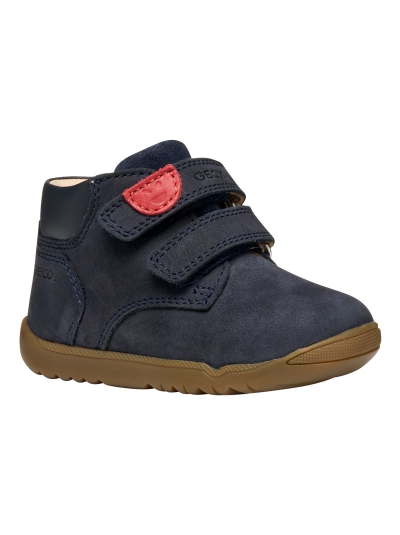Basket Cuir Enfant Geox Macchia Bleu - Kiabi