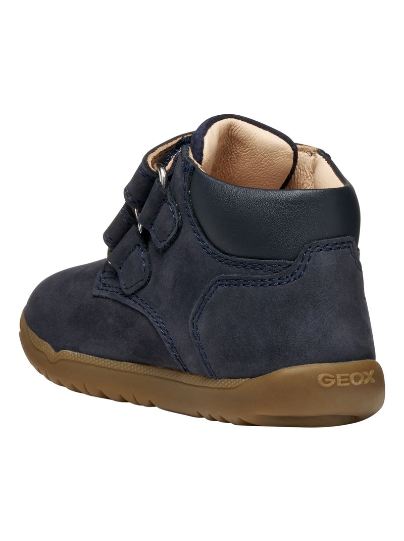 Basket Cuir Enfant Geox Macchia Bleu - Kiabi