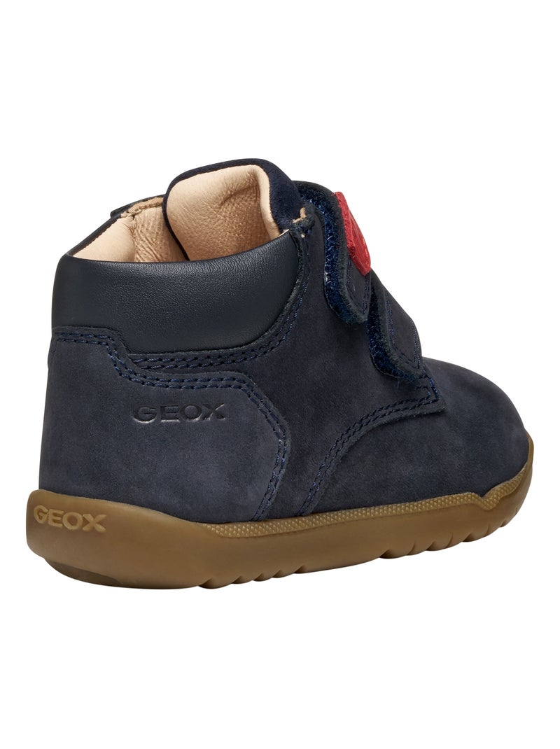 Basket Cuir Enfant Geox Macchia Bleu - Kiabi