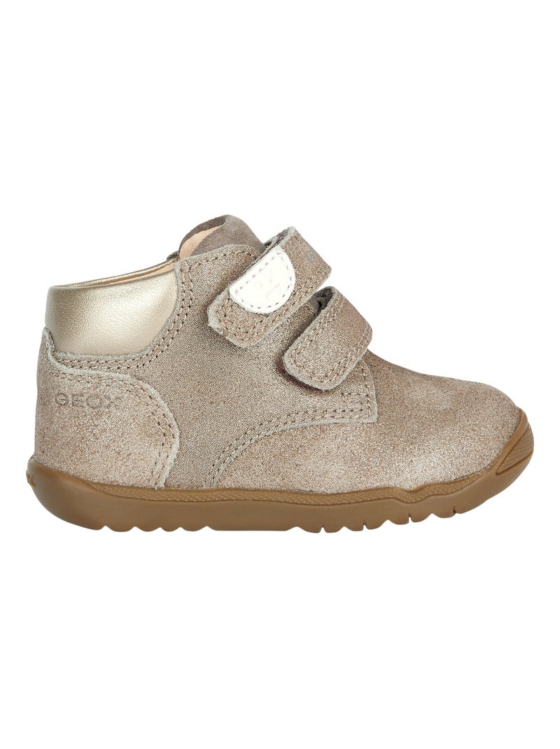 Basket Cuir Enfant Geox Macchia Gris - Kiabi