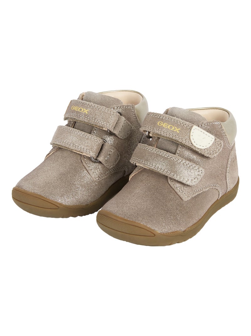 Basket Cuir Enfant Geox Macchia Gris - Kiabi