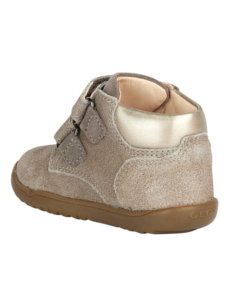 Basket Cuir Enfant Geox Macchia Gris - Kiabi