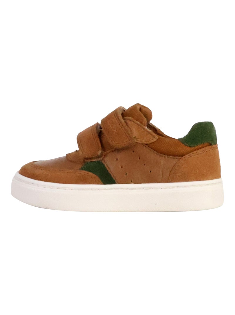 Basket Cuir Enfant Geox Nashik Marron - Kiabi